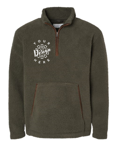 Image of Boxercraft Everest Quarter Zip Fleece Pullover Sweatshirt in Olive | by Underground Printing