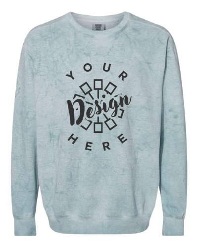 Image of Comfort Colors Adult Color Blast Crewneck Sweatshirt in Ocean | by Underground Printing