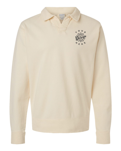 Custom Hanes Garment-Dyed Polo Collar Sweatshirt Underground