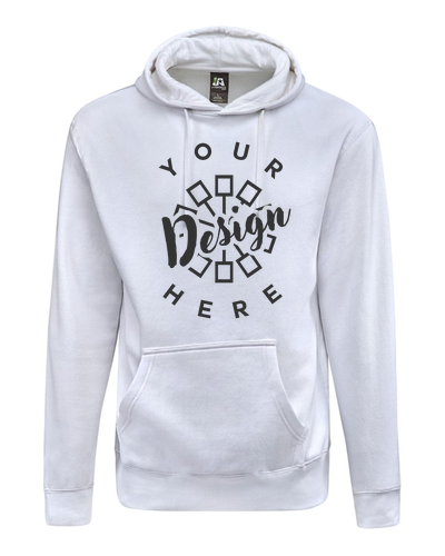 Image of J America Unisex BTB Fleece Hooded Sweatshirt in White | by Underground Printing